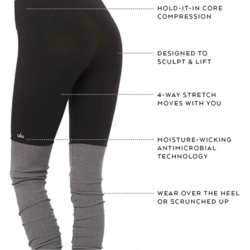 Alo Yoga Black/Pink Goddess Leggings size Small